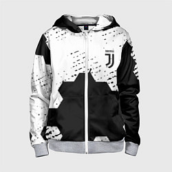 Толстовка на молнии детская Juventus hexagon black sport, цвет: 3D-меланж