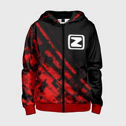 Толстовка на молнии детская Zotye sport grunge, цвет: 3D-красный