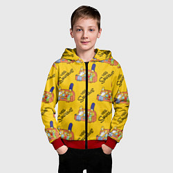 Толстовка на молнии детская Симпсоны - ретро стиль, цвет: 3D-красный — фото 2