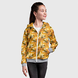 Толстовка на молнии детская Соты со пчелами, цвет: 3D-меланж — фото 2