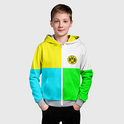 Толстовка на молнии детская Borussia color cport, цвет: 3D-меланж — фото 2