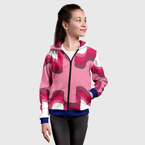 Детская толстовка на молнии Музыкальная линия / 3D-Синий – фото 4