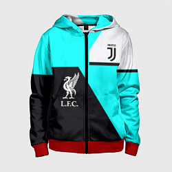 Детская толстовка на молнии Juventus x Liverpool geometry