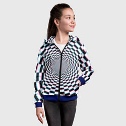 Толстовка на молнии детская Оптическая иллюзия с погружением, цвет: 3D-синий — фото 2