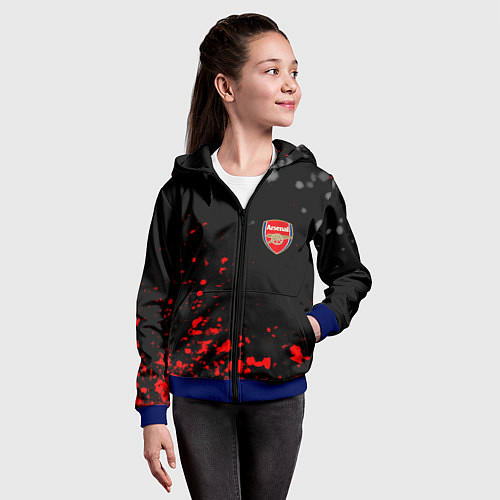Детская толстовка на молнии Arsenal spash / 3D-Синий – фото 4
