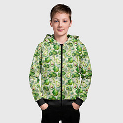 Толстовка на молнии детская Авокадо и брокколи, цвет: 3D-черный — фото 2