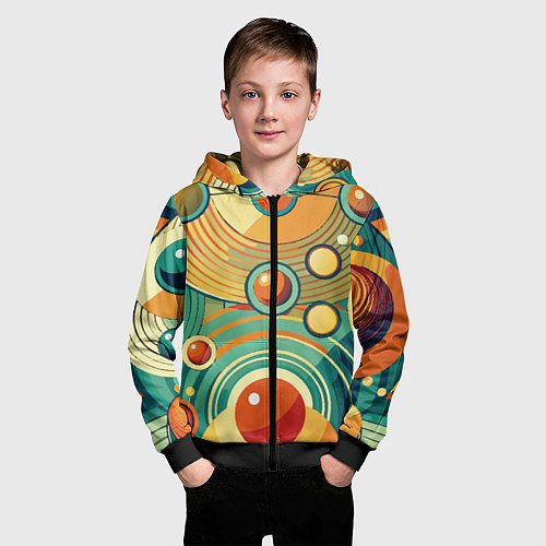 Детская толстовка на молнии Схема центра вселенной / 3D-Черный – фото 3