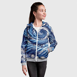 Толстовка на молнии детская Denim funnel - fashion trend, цвет: 3D-меланж — фото 2