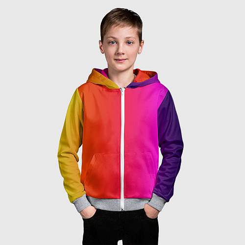 Детская толстовка на молнии Лучезарное сияние / 3D-Меланж – фото 3