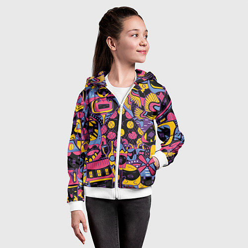 Детская толстовка на молнии О Париж / 3D-Белый – фото 4