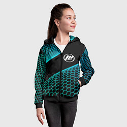 Толстовка на молнии детская Lifan electro hexagon, цвет: 3D-черный — фото 2