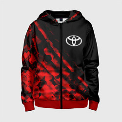 Толстовка на молнии детская Toyota sport grunge, цвет: 3D-красный