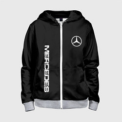 Детская толстовка на молнии Mercedes benz logo white auto