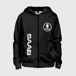 Детская толстовка на молнии SAAB logo white