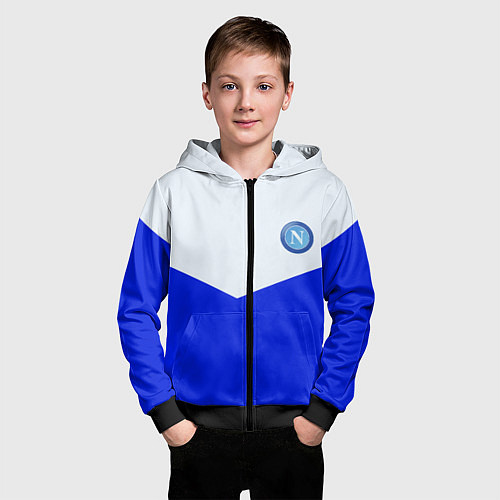 Детская толстовка на молнии Napoli fc geometry / 3D-Черный – фото 3