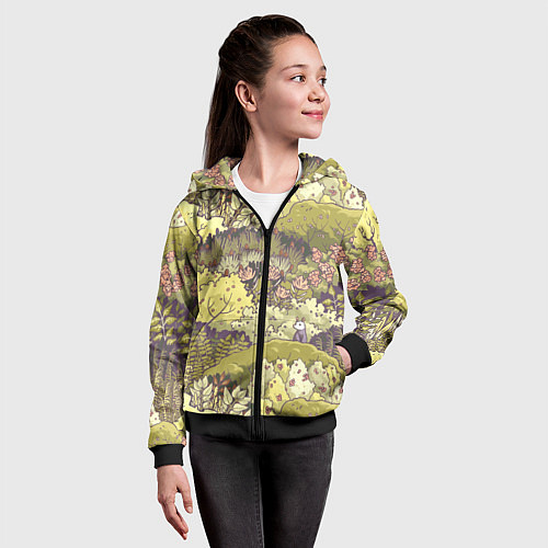 Детская толстовка на молнии Найди опоссума / 3D-Черный – фото 4