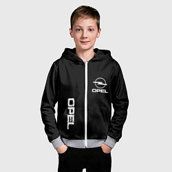 Толстовка на молнии детская Opel white logo, цвет: 3D-меланж — фото 2