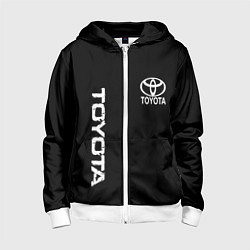 Детская толстовка на молнии Toyota logo white steel