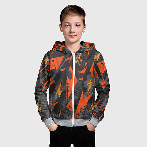 Детская толстовка на молнии Яркий абстрактный узор для спорта / 3D-Меланж – фото 3