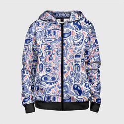 Детская толстовка на молнии Рожицы с узорами