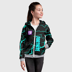 Толстовка на молнии детская Fortnite storm games, цвет: 3D-меланж — фото 2