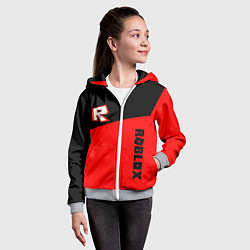 Толстовка на молнии детская Roblox geometry red, цвет: 3D-меланж — фото 2