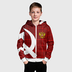 Толстовка на молнии детская РФ стиль СССР, цвет: 3D-белый — фото 2