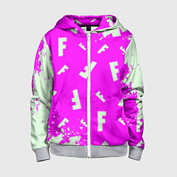 Детская толстовка на молнии Fortnite pattern pink