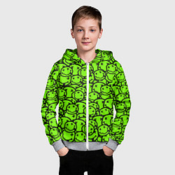 Толстовка на молнии детская Nirvana green logo smile, цвет: 3D-меланж — фото 2