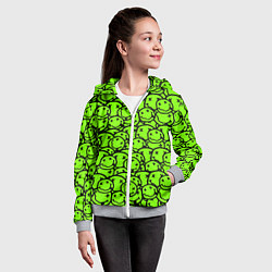 Толстовка на молнии детская Nirvana green logo smile, цвет: 3D-меланж — фото 2