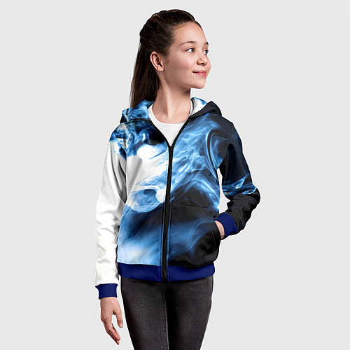 Детская толстовка на молнии Дым смок вейпа текстура / 3D-Синий – фото 4