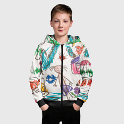 Толстовка на молнии детская Детский принт, цвет: 3D-черный — фото 2