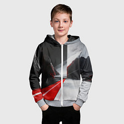Толстовка на молнии детская Футуристичный пейзаж в стиле авангард, цвет: 3D-меланж — фото 2