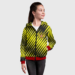 Толстовка на молнии детская Герб РФ абстракция, цвет: 3D-красный — фото 2