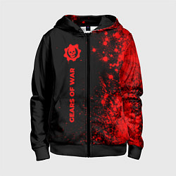 Толстовка на молнии детская Gears of War - red gradient по-вертикали, цвет: 3D-черный