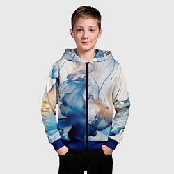 Толстовка на молнии детская Синий батик, цвет: 3D-синий — фото 2