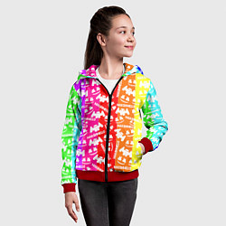 Толстовка на молнии детская Marshmello rainbow, цвет: 3D-красный — фото 2