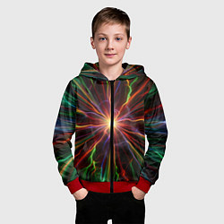 Толстовка на молнии детская Абстрактная энергия, цвет: 3D-красный — фото 2
