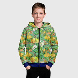 Толстовка на молнии детская Груши и птицы, цвет: 3D-синий — фото 2