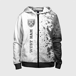 Детская толстовка на молнии West Ham - white gradient по-вертикали