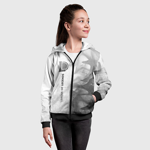 Детская толстовка на молнии League of Legends - white gradient по-вертикали / 3D-Черный – фото 4