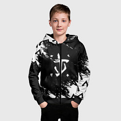 Толстовка на молнии детская Doom палач лого, цвет: 3D-черный — фото 2