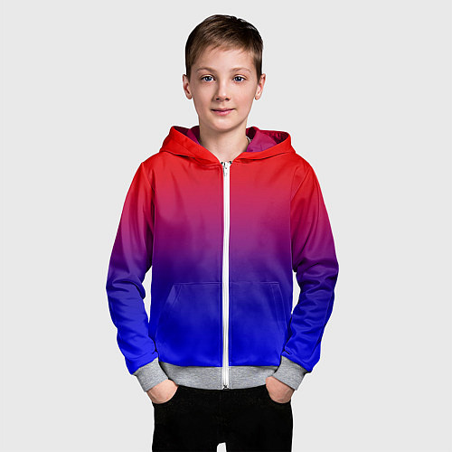 Детская толстовка на молнии Битва градиентов / 3D-Меланж – фото 3