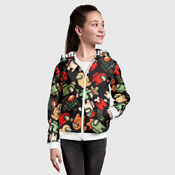 Толстовка на молнии детская Персонажи Among us, цвет: 3D-белый — фото 2