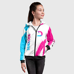 Толстовка на молнии детская Deadlock neon gradient style вертикально, цвет: 3D-черный — фото 2