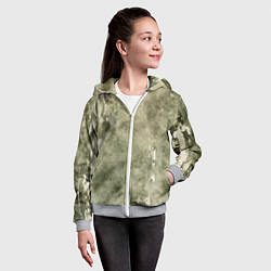 Толстовка на молнии детская Текстура гранж хаки, цвет: 3D-меланж — фото 2