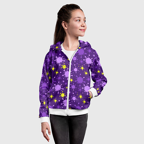 Детская толстовка на молнии Мелкие кляксы / 3D-Белый – фото 4