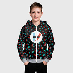 Толстовка на молнии детская Twenty one pilots glitch, цвет: 3D-меланж — фото 2