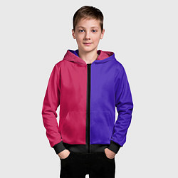 Толстовка на молнии детская Полосы фуксия, фиолетовый и черный, цвет: 3D-черный — фото 2