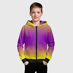 Толстовка на молнии детская Градиент текстура абстракция, цвет: 3D-черный — фото 2